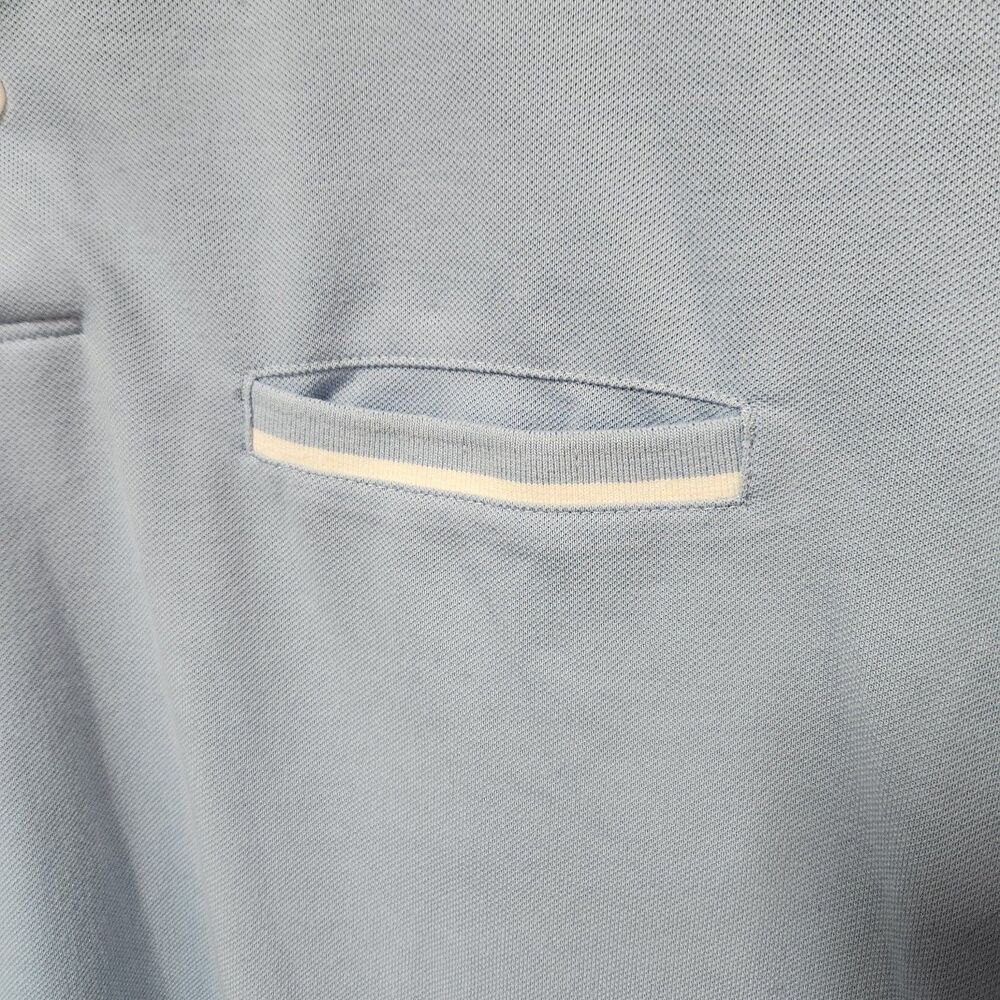 UNTUCKit Mens Short Sleeve Regular Fit Ceasar Polo Shirt XL Sky Blue W/ pocket - Picture 8 of 10